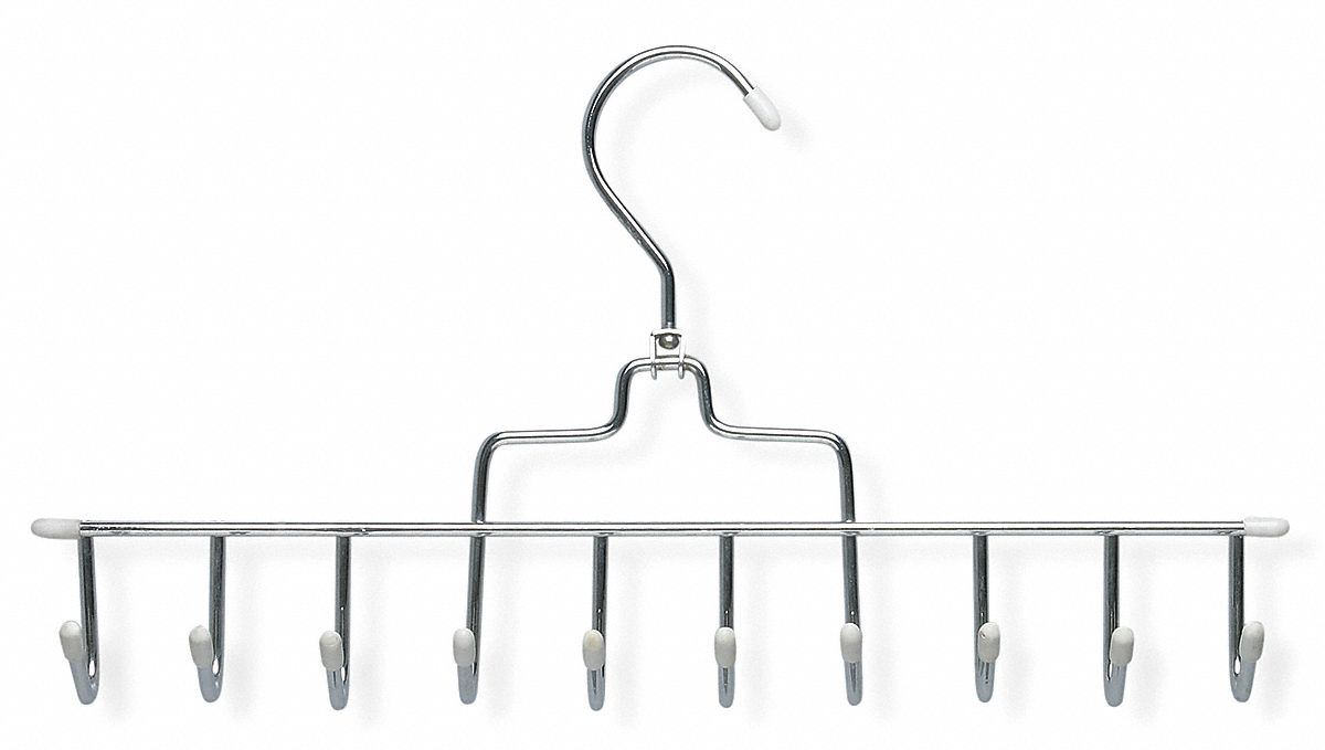 Tie/Belt Hanger, Chrome/White, Metal/Vinyl