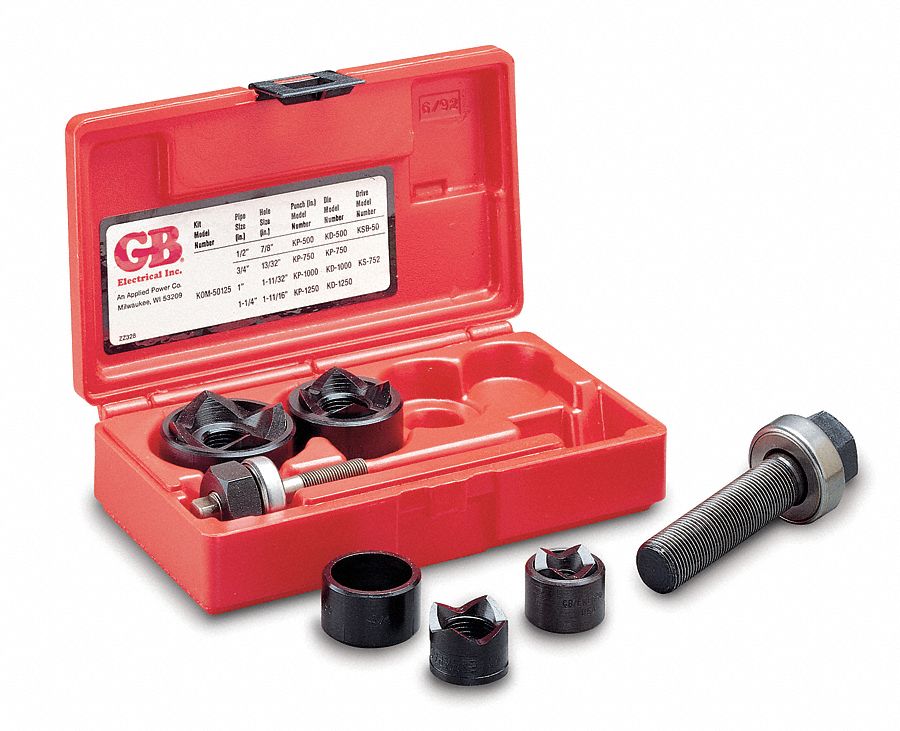 Mech Punch Driver Set, 1/2-1-1/4 In, 4 Pc