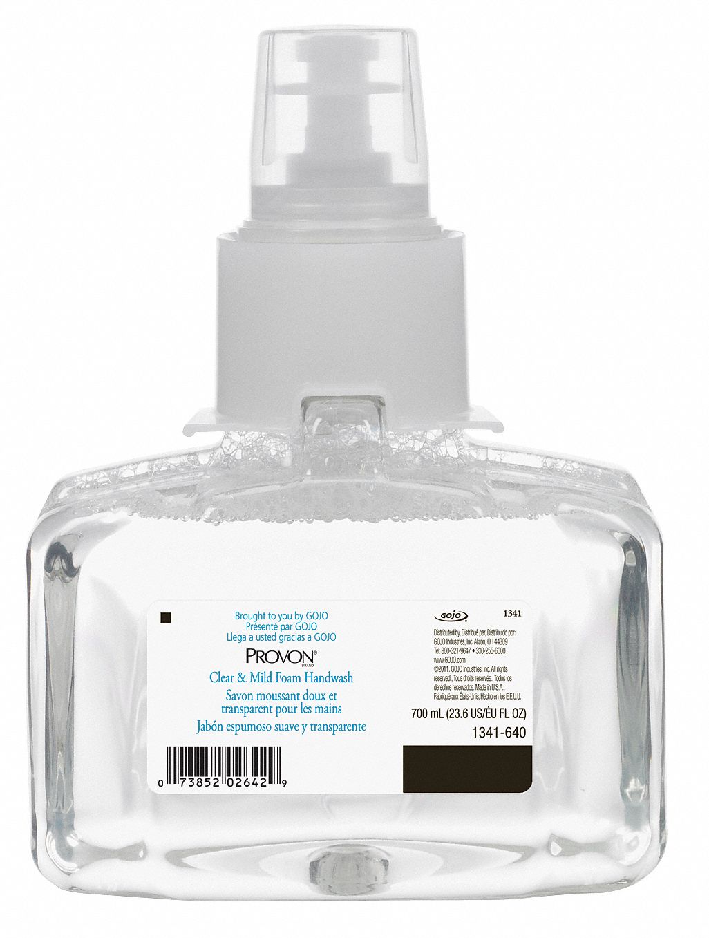 Foam Soap Refill, Size 700mL, Clear, PK 3