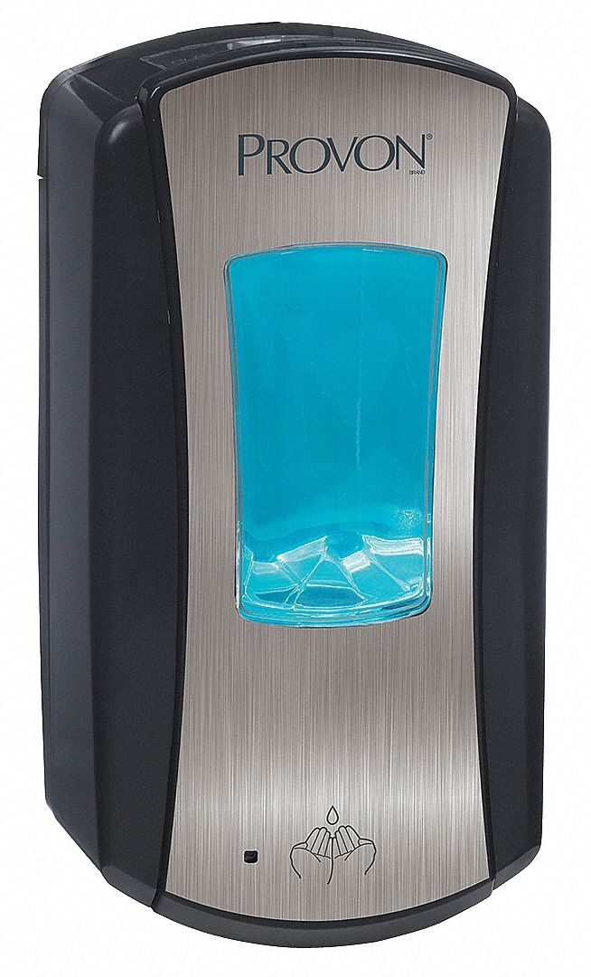 Dispenser, 1200 mL, Chrome/Black