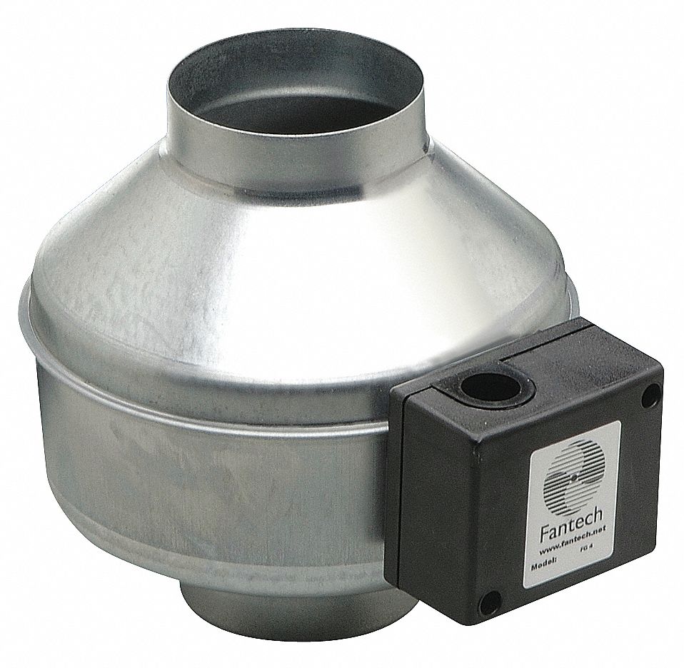 Inline Fan, 8-1/2 In. H, Galvanized Steel