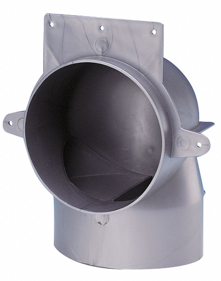 Duct Elbow, Plastic, 4 In