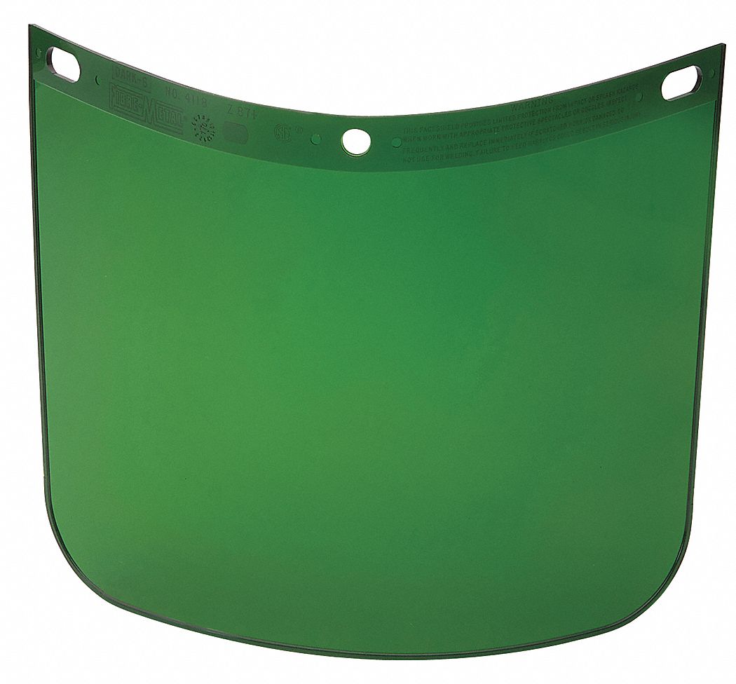 Faceshield Window, Propionate, Dk Green
