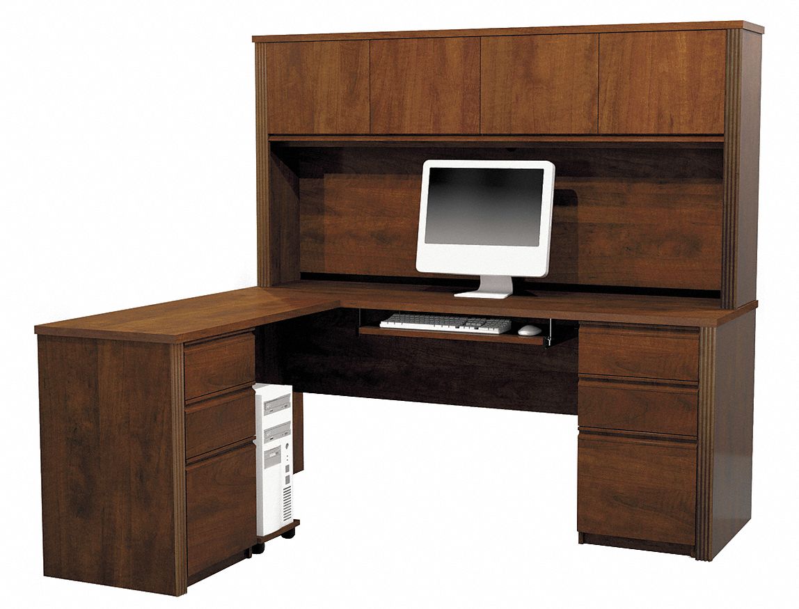 L-Shaped Workstation, Chocolate