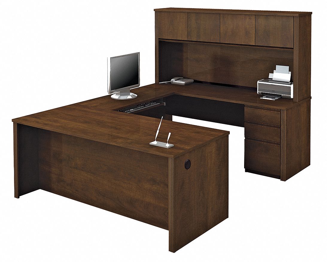 U-Shaped Workstation, Chocolate