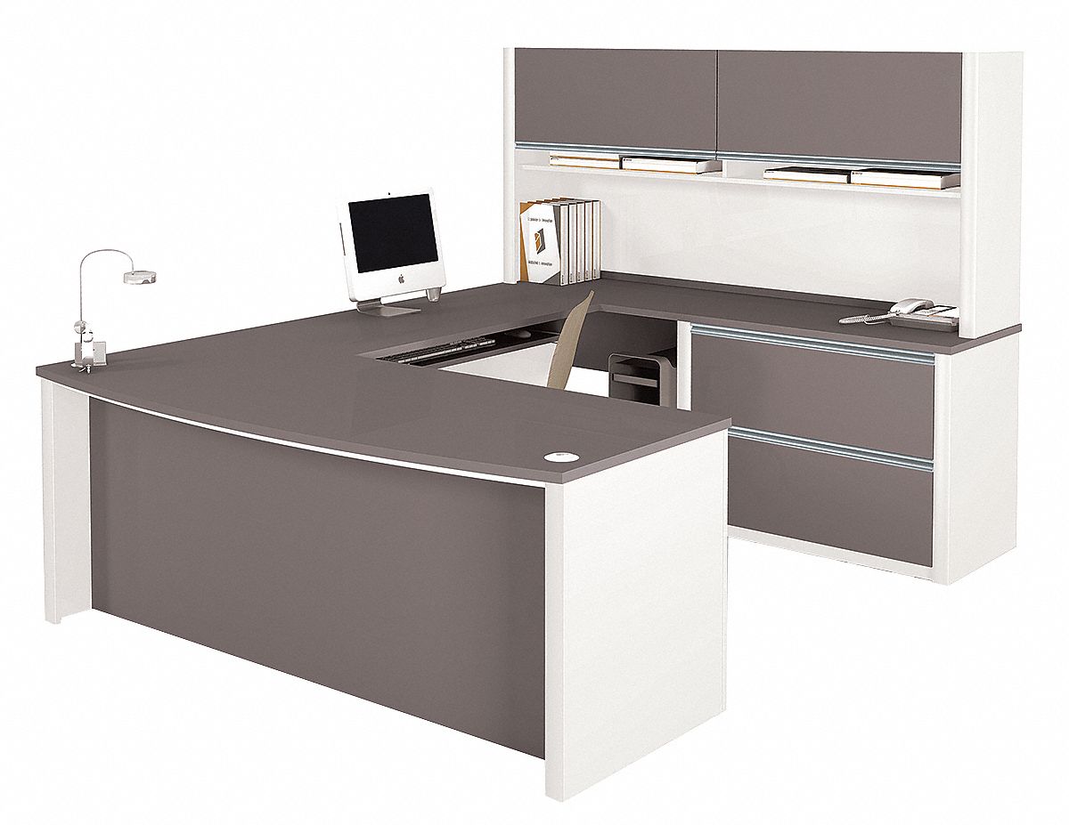 Workstation w/Hutch, Oversized Pedestals