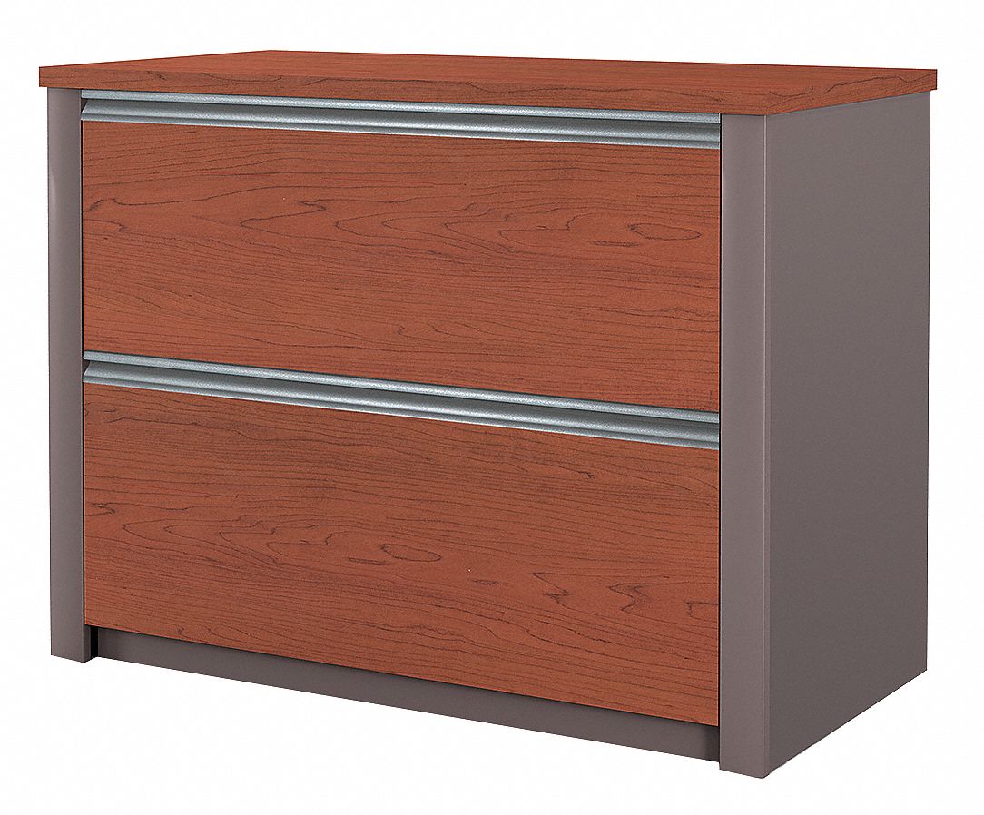 Lateral File Cabinet, Bordeaux/Slate