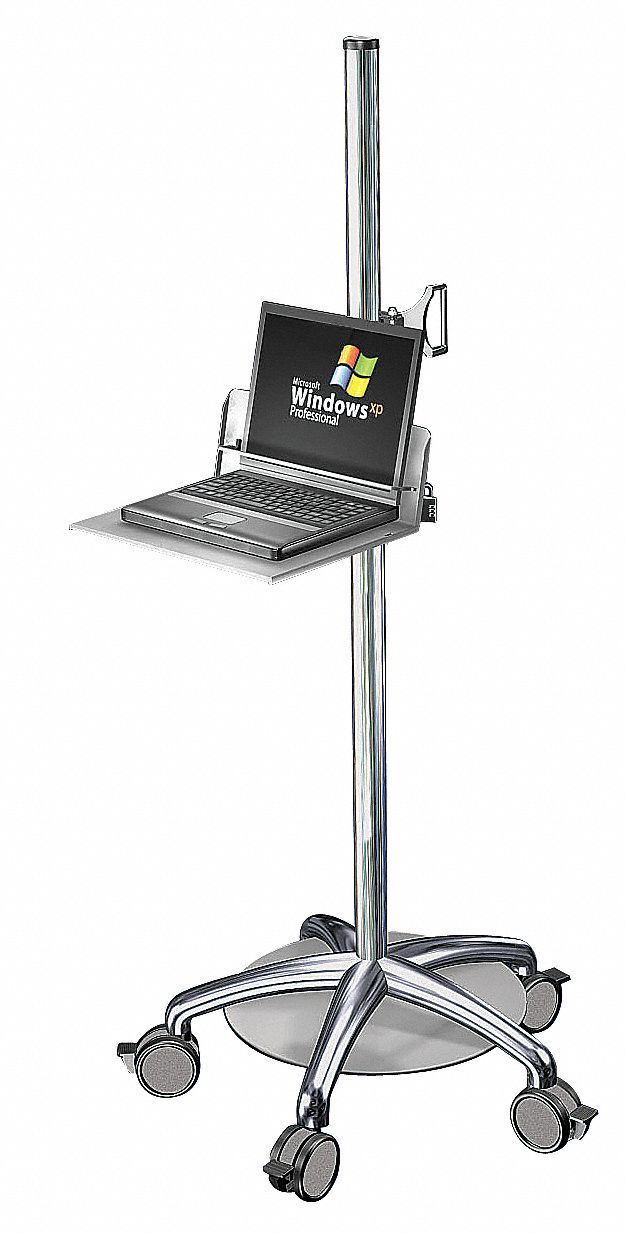 Laptop Cart w/Locking Shelf, Steel