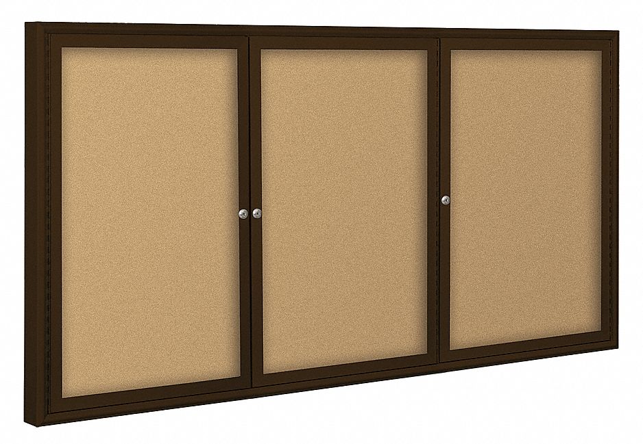 Enclosed Bulletin Board, Coffee, 3 Door