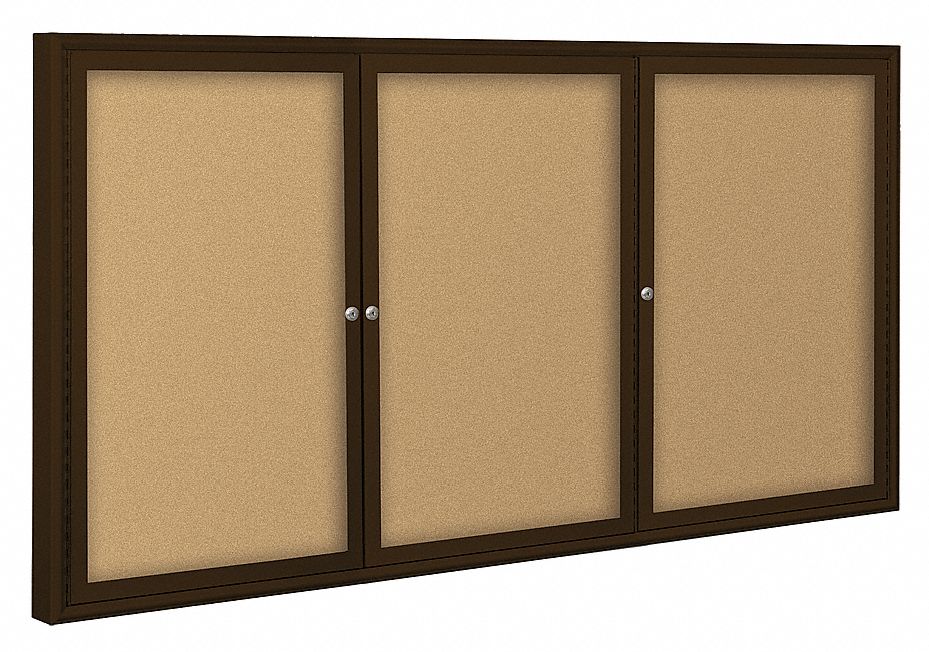 Enclosed Bulletin Board, Coffee, 3 Door