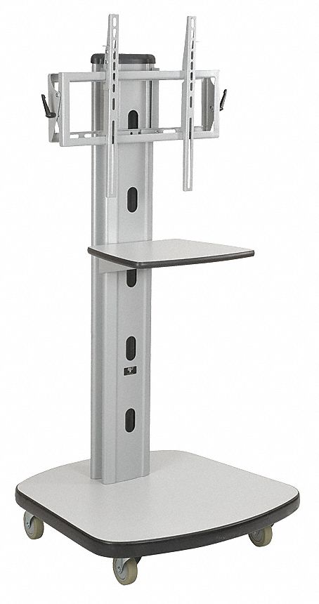 Mobile Flat Panel TV Cart, 2 Shelf, Gray