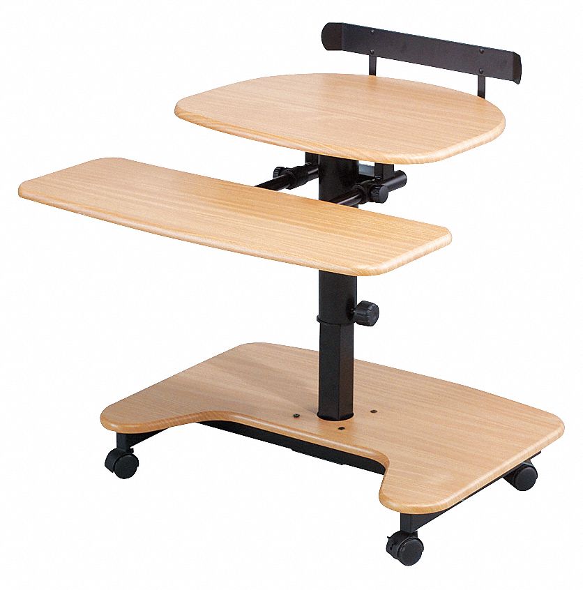Computer Workstation, 3 Shelf, Teak