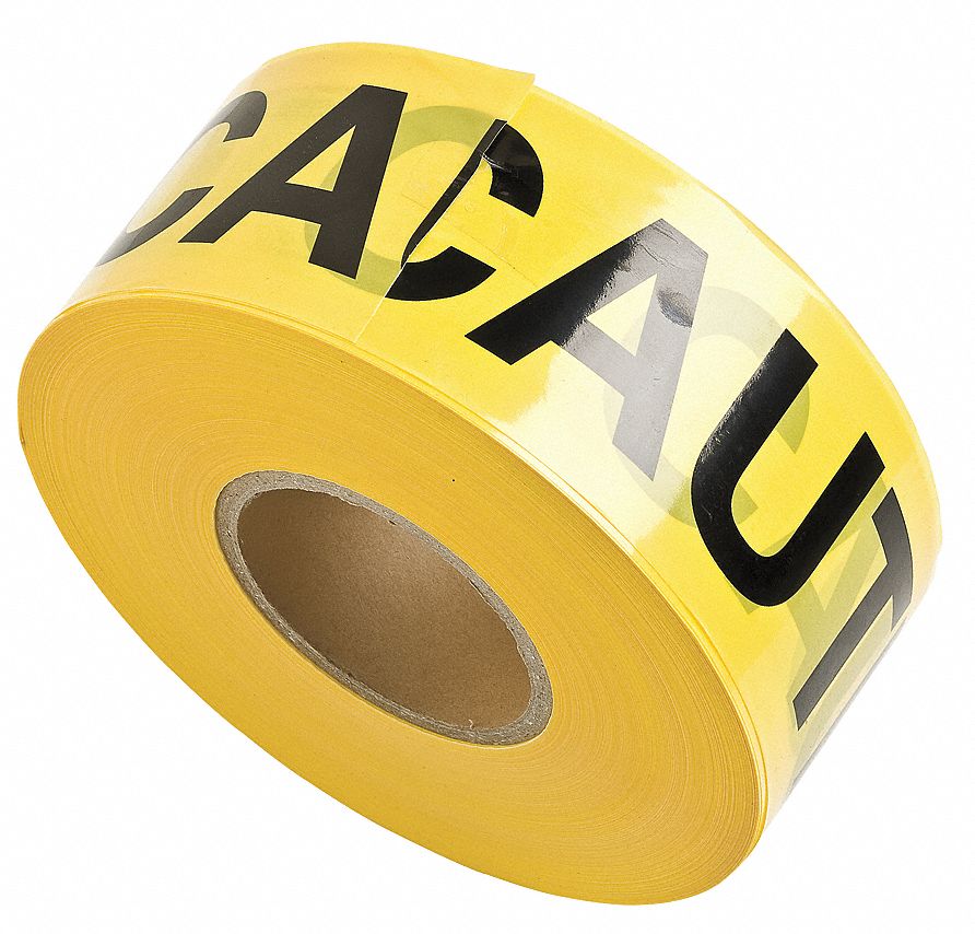 Barricade Tape, Yellow/Black, 1000ft x 3In