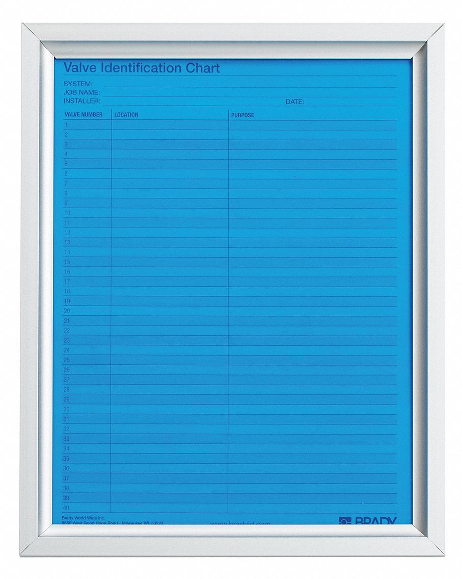 VALVE CHART FRAME