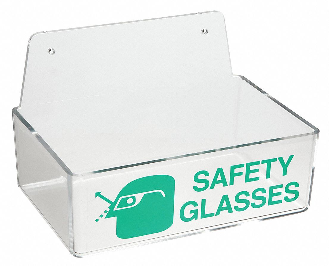 Saf Glss Hldr W/o Cover, Tray, Grn/Clr
