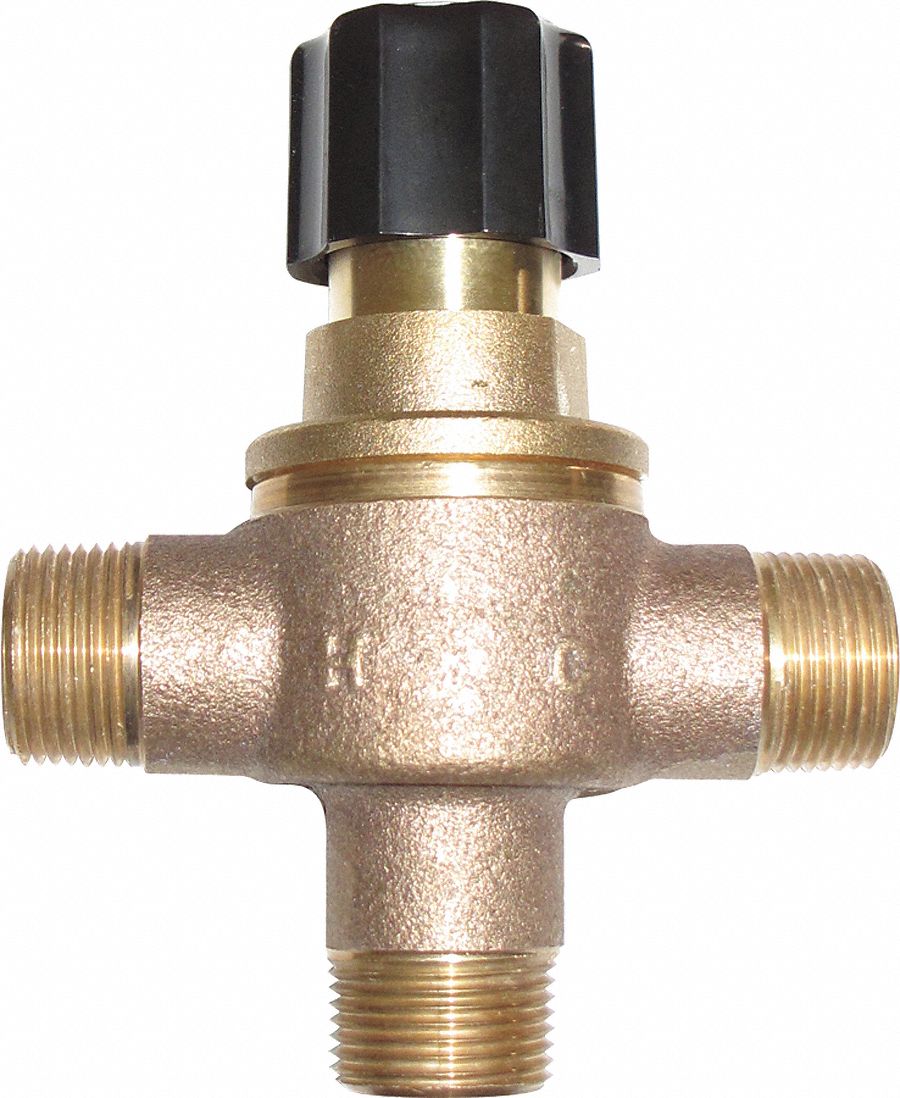Mixing Valve, Brass, 0.5 to 9 gpm
