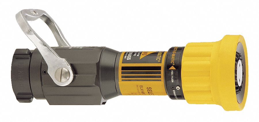 Fire Hose Nozzle, 1-1/2 In., Yellow