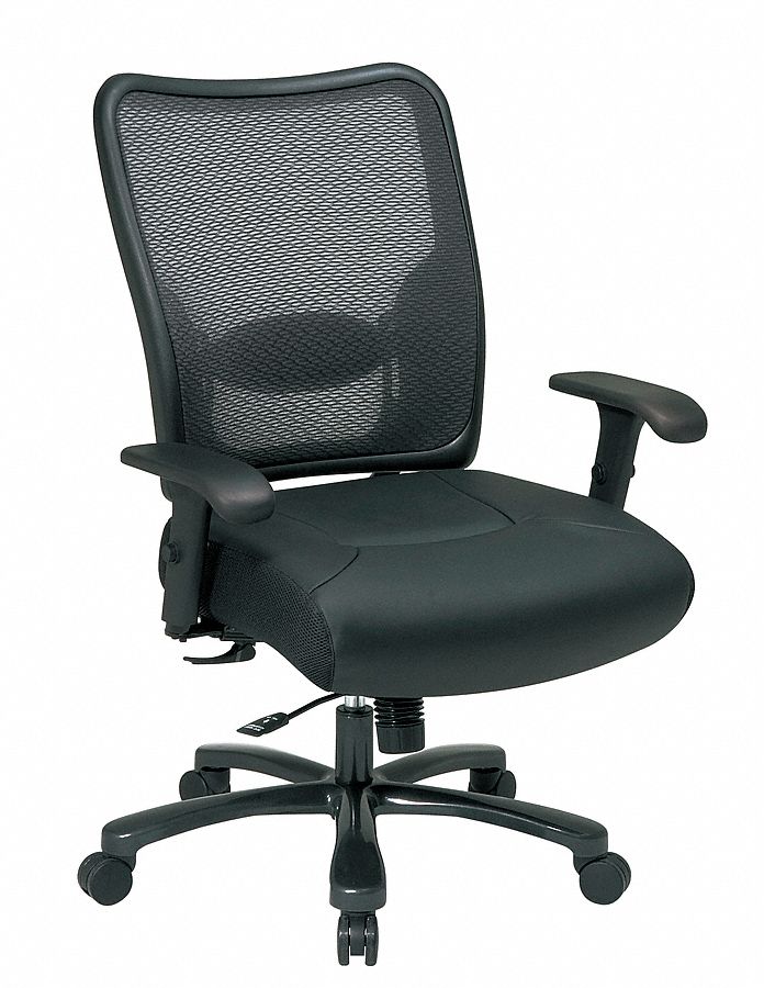 Ergonomic Chair, Leather, Black