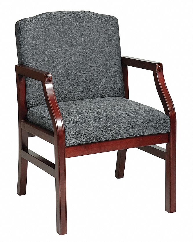 Guest Chair, Gray, Mahogany