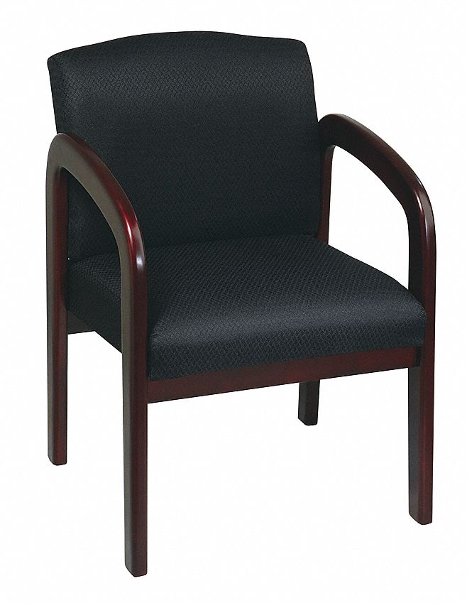 Visitor Chair, Black, Mahogany