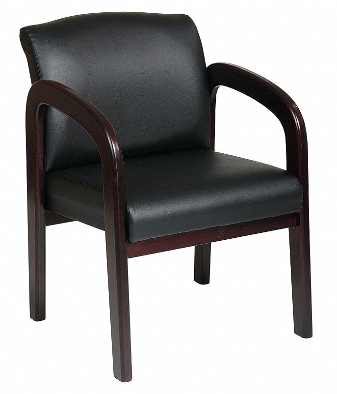 Visitor Chair, Black, Mahogany