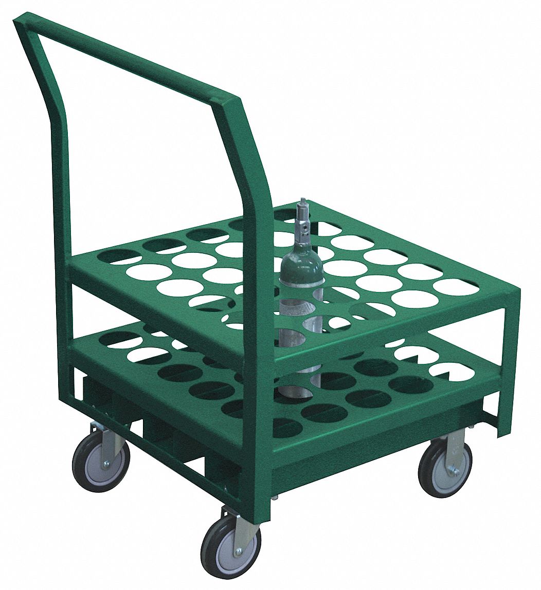 Medical Cylinder Cart, Cap 1200 Lb, 24x24