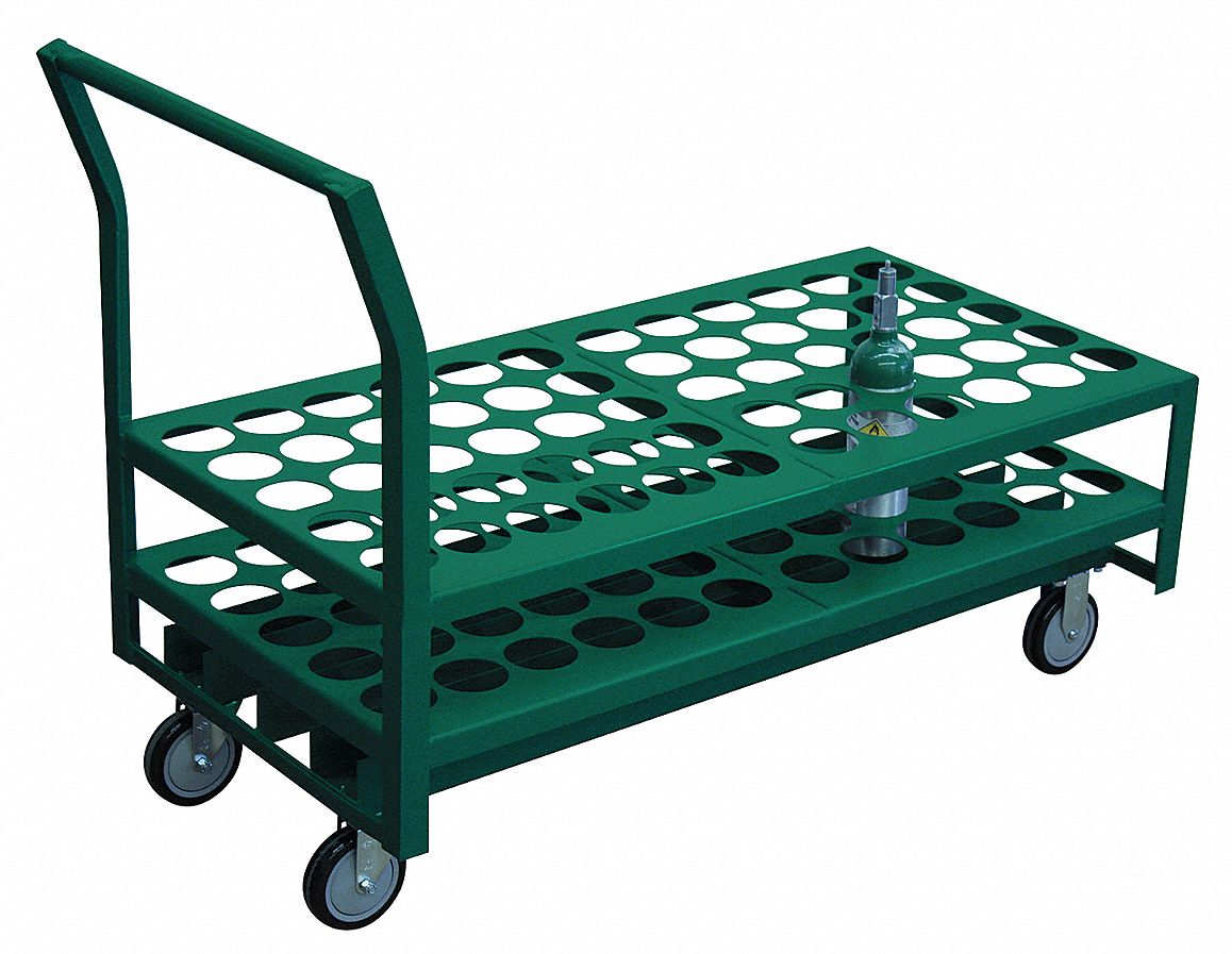 Medical Cylinder Cart, Cap 1200 Lb, 24x48