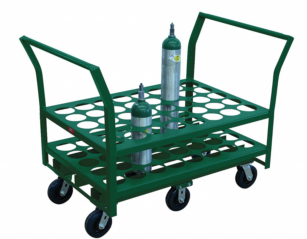 Medical Cylinder Cart, Cap 2000 Lb, 30x42