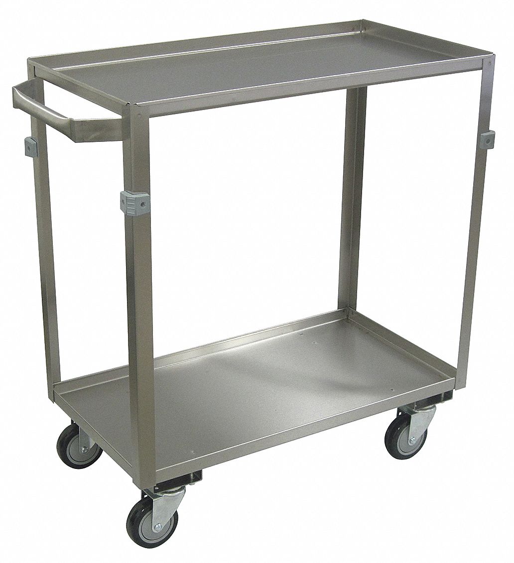 Utility Cart, SS, 40 Lx23 W, 600 lb. Cap.