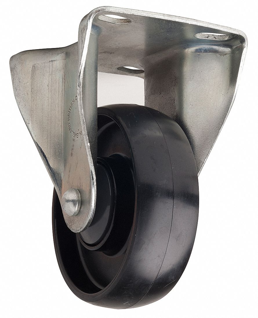Rigid Plate Caster, 330 lb, 5 In Dia