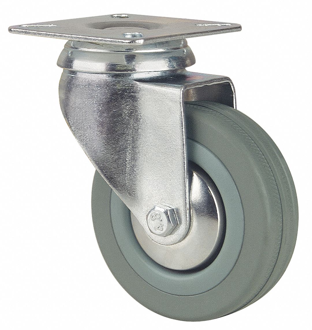 Swivel Plate Caster, 110 lb, 2 In Dia