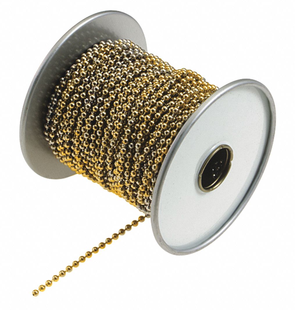 Ball Chain Sp, Gld, Yel Brs, 100 ft.