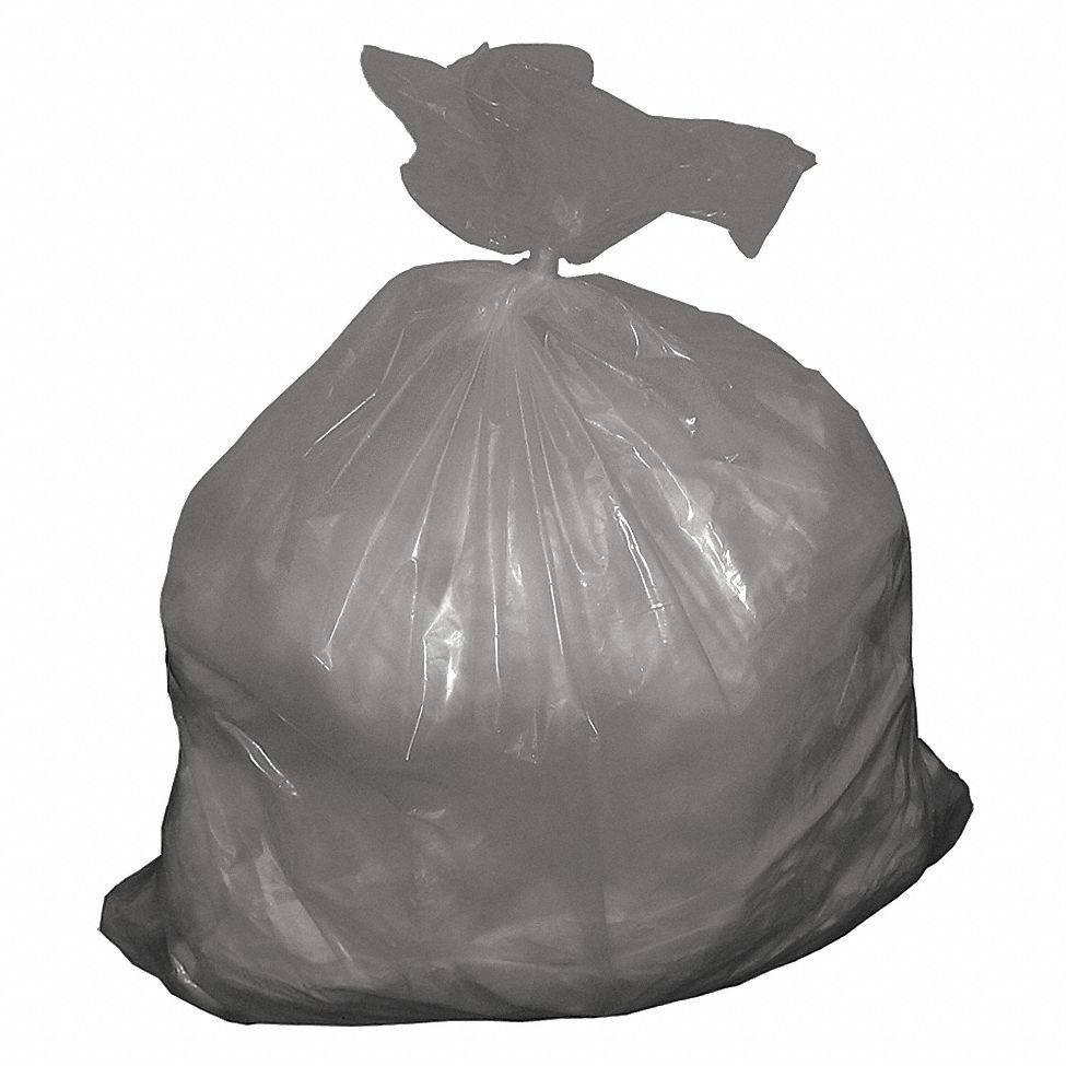 Trash Can Liner, 40 to 45 Gal., Gry, PK 50