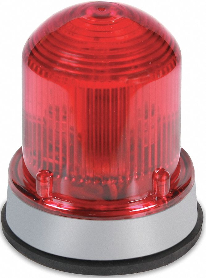 Halogen Beacon, Steady Burn, Red, 120VAC