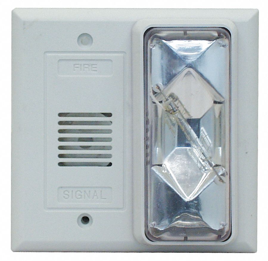 Horn Strobe, Clear, 4-1/2 In. H, 24VAC/DC