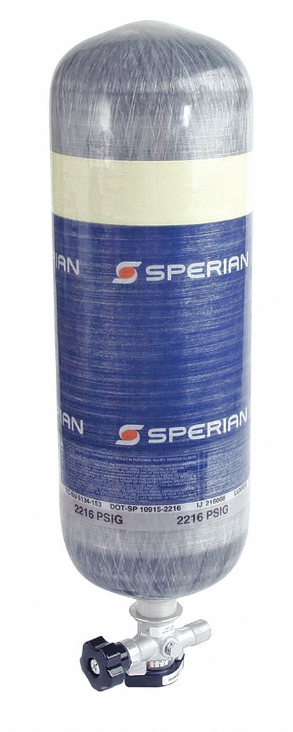 SCBA Cylinder, 4500 psi, Carbon/Aluminum