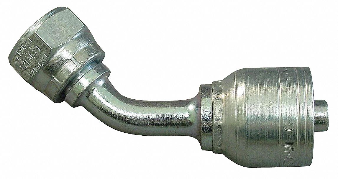 Hose Fitting, Crimp, BSPP, 45, G 1/4