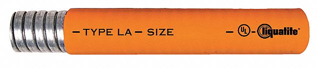 Conduit, Liquid Tight, 1/2 In, 50 Ft, Orange