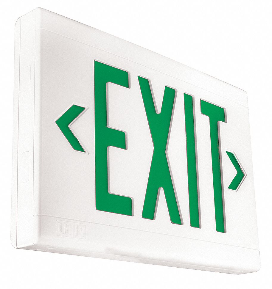 Exit Sign, 3.8W, Green, 1 or 2