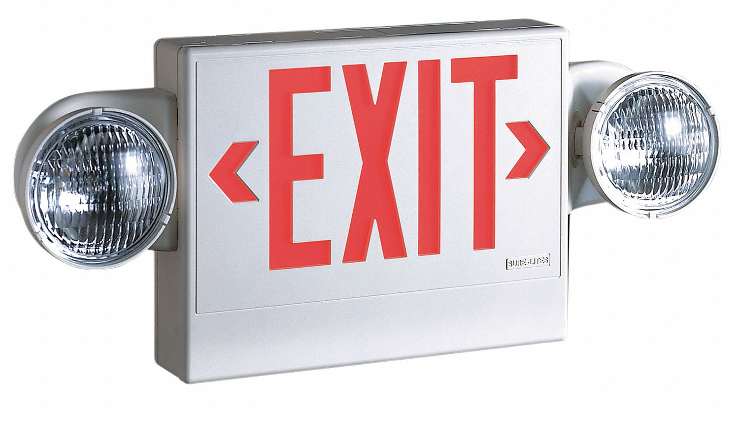 Exit Sign w/Emergency Lights, 5.4W, Red