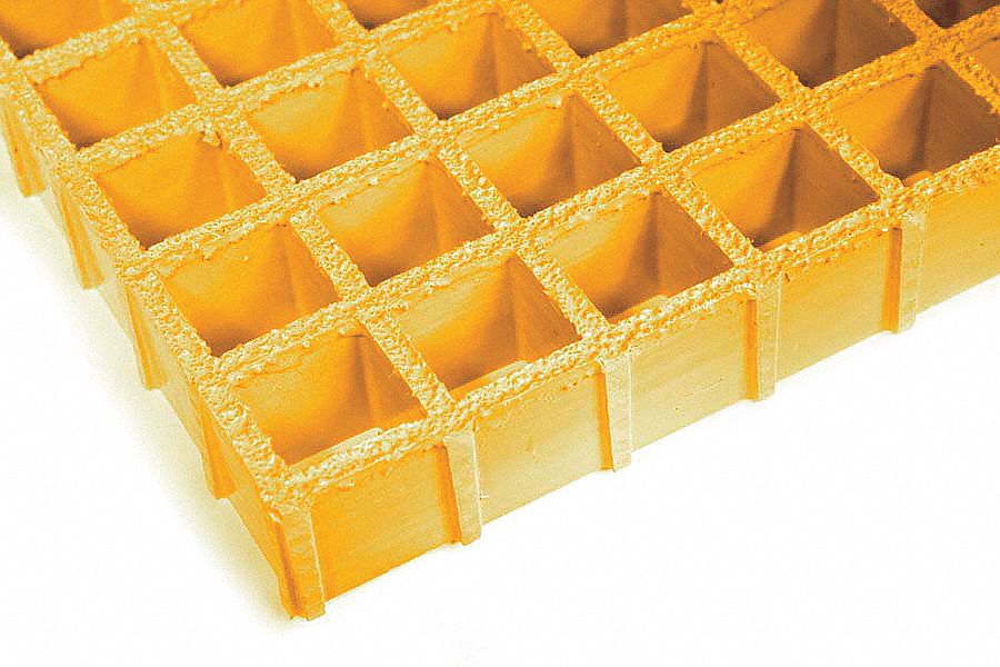 Fiberglass Grating, 36 x 60 In, Yellow, PK2