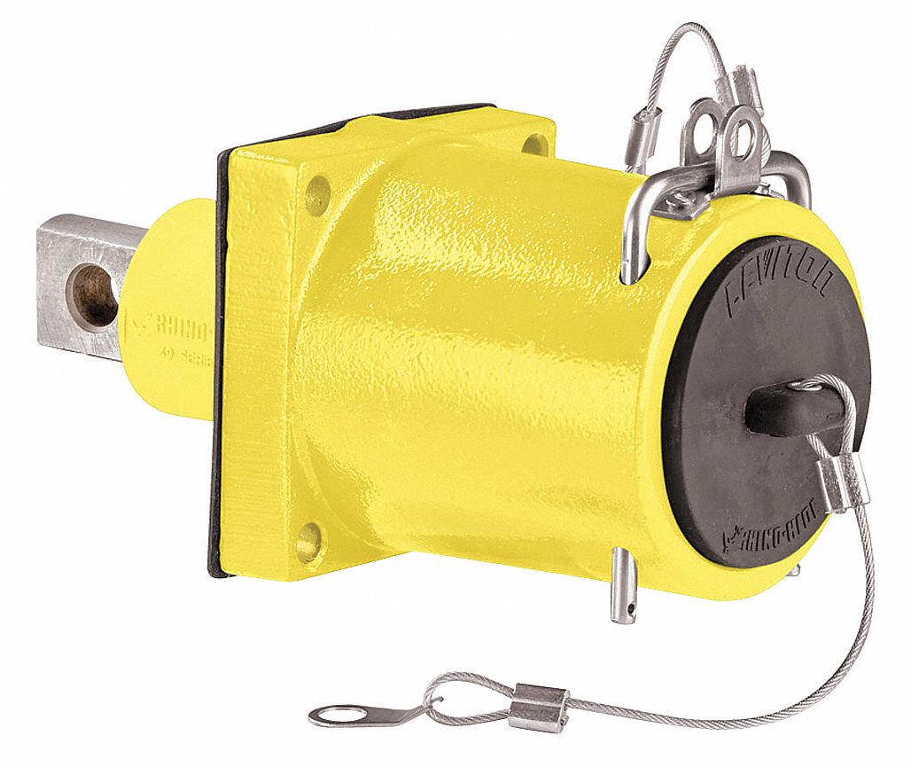 Panel Receptacle, Single Hole, Male, Yellow
