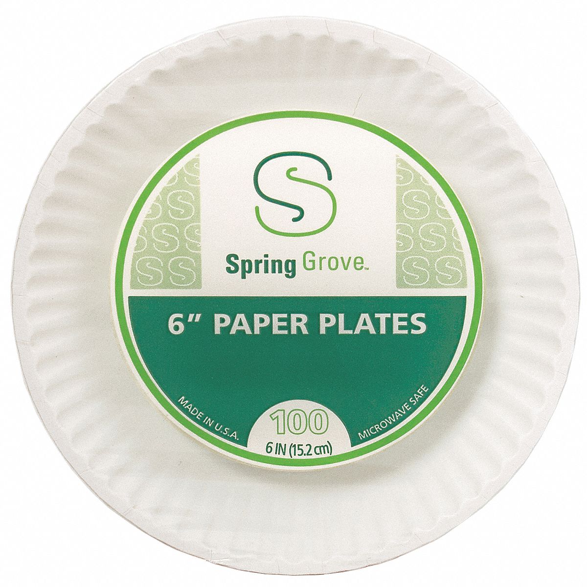 Disposable Plate, White, 6 In, PK 1000