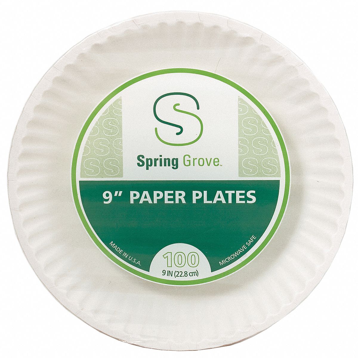 Disposable Plate, White, 9 In, PK 1200