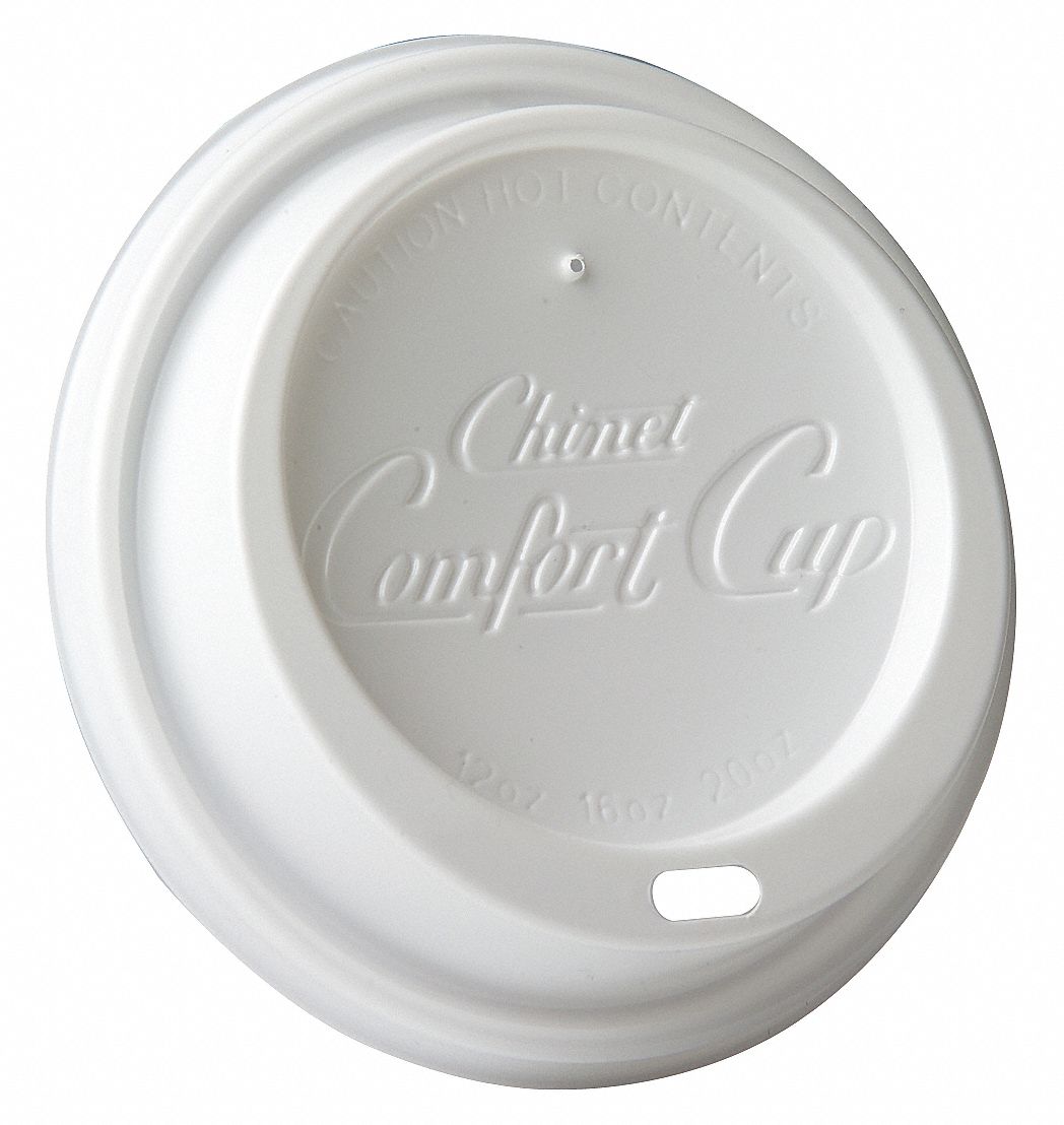 Dome Lid, Plastic, White, PK 1200