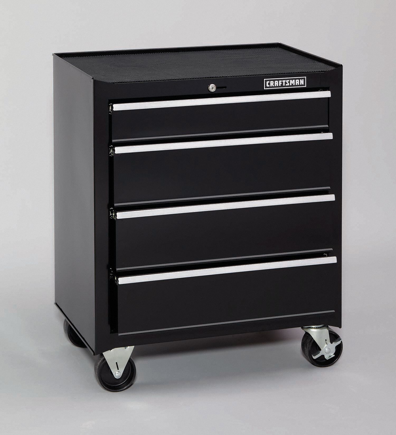 Rolling Cabinet, 26-1/2 x18 x32-1/2, Black