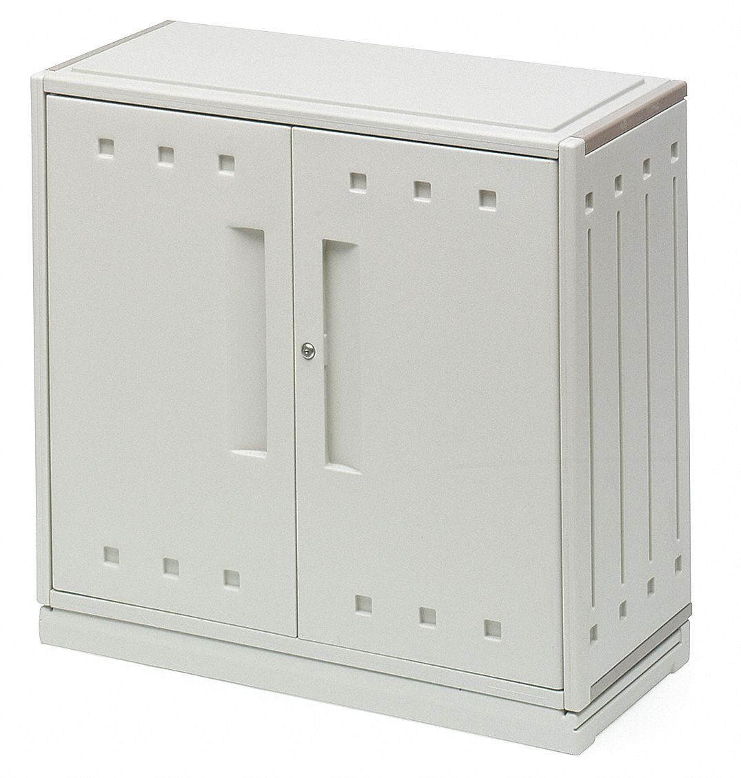 Storage Cabinet, HDPE, Platinum, 35 In