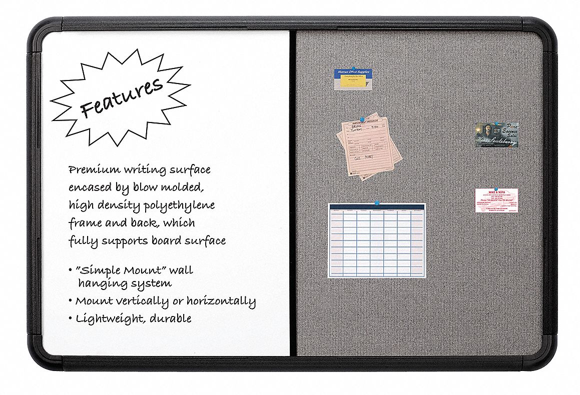 Combo Dry Erase/Fabric Board, 48x36