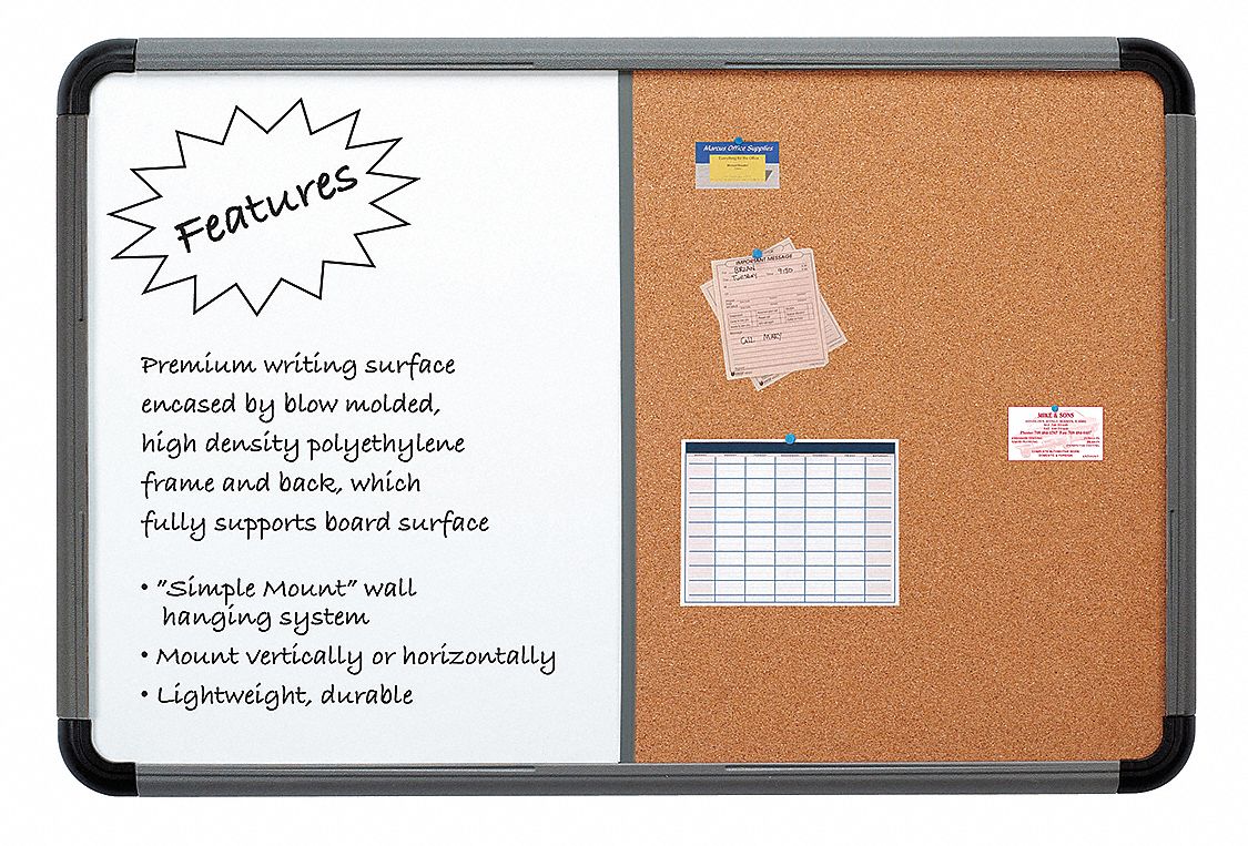 Combo Dry Erase/Cork Board, 48x36