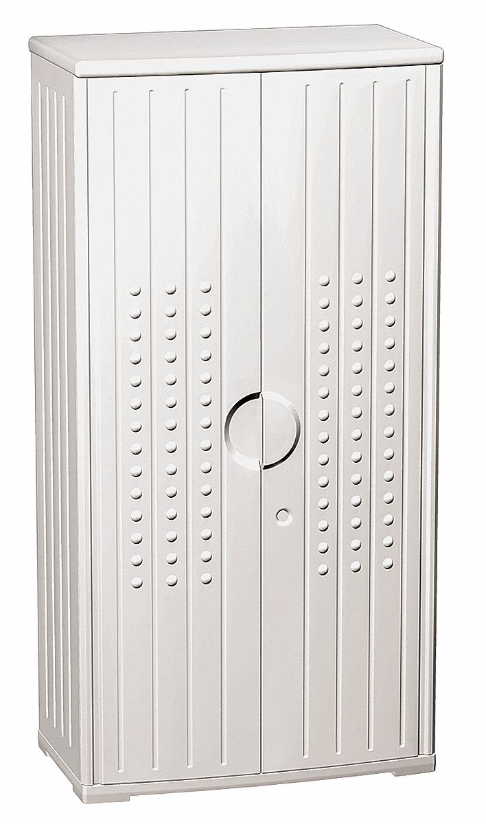 Storage Cabinet, HDPE, Platinum, 66 In